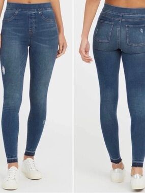 SPANX Mid Blue High-Rise Skinny Jeans